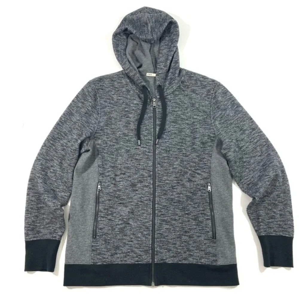 ONS Mens Hooded Zip Front Jacket Grey Black